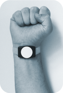 Fist with RFID tag around wrist